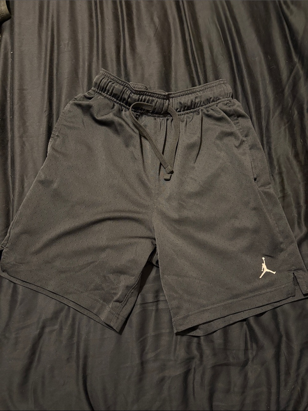 Jordan Black Men's Athletic Basketball Shorts with White Jumpman